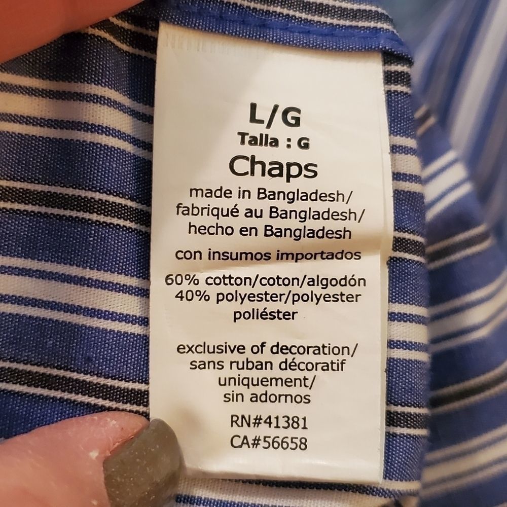 Chaps Long Sleeve Button Down - Size L - image 6